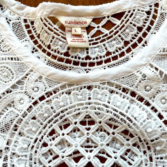 Sundance White Lace Summer Blouse or swimsuit cover up - Picture 2 of 6